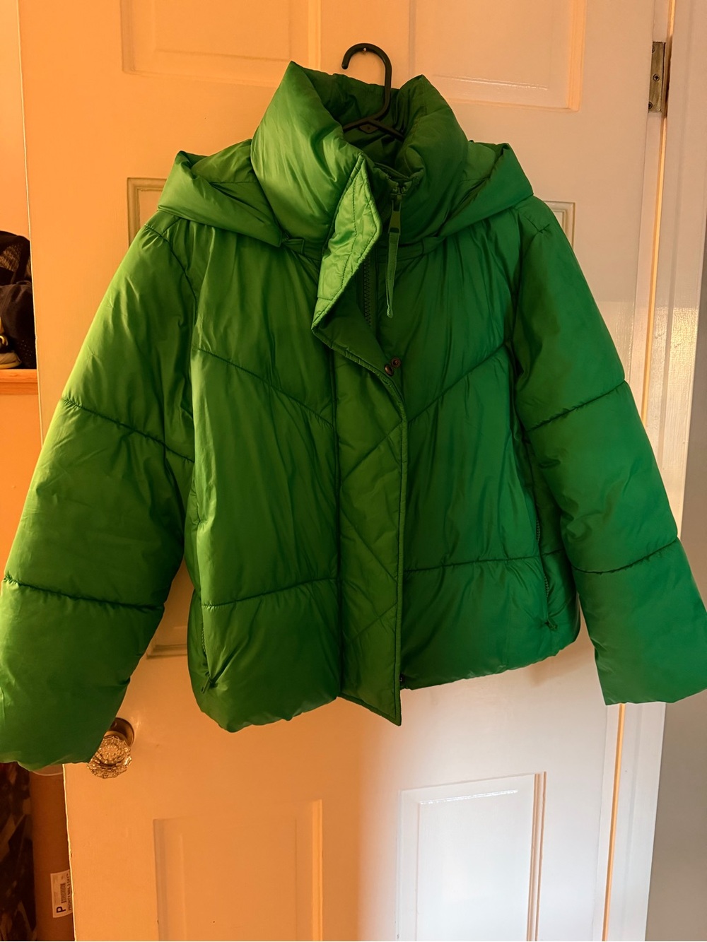 GAP Green Kids Quilted Puffer Jacket with High Collar